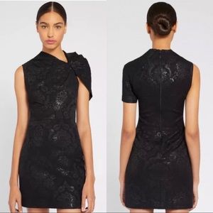 Alice and Olivia Kiro Dress Black Shimmer Metallic 6